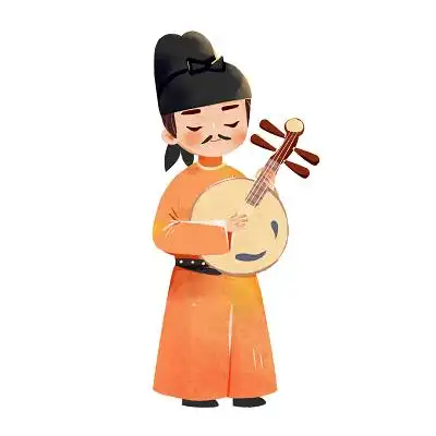 古代人物手绘卡通q版人物唐代男子插画人物素材