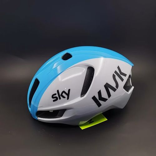 亦闪电sky天空蓝波车队骑行头盔环法一体成型公路自 01,白色橙标 m