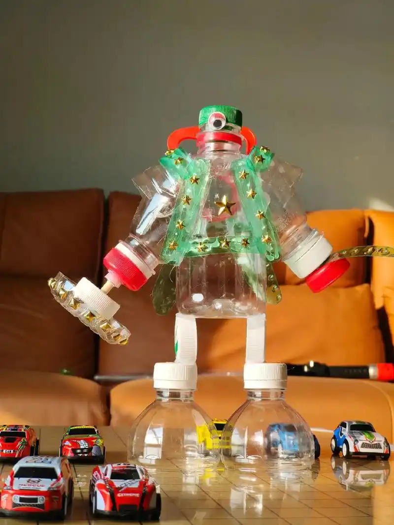 手工diy #自己动手diy #水瓶制作机器人 #环创手工 - 抖音