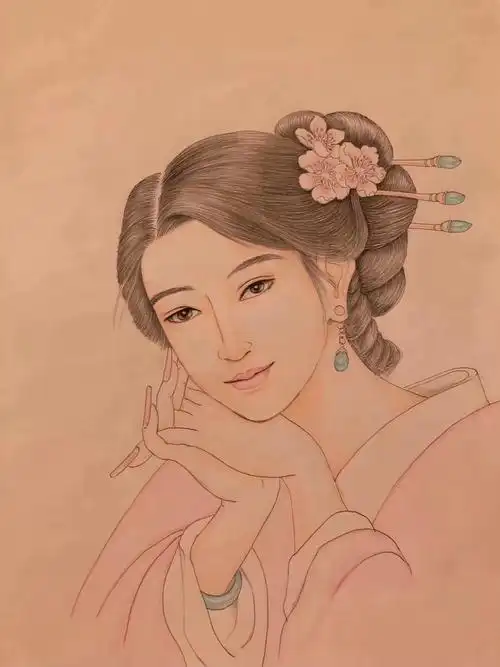 彩铅仕女