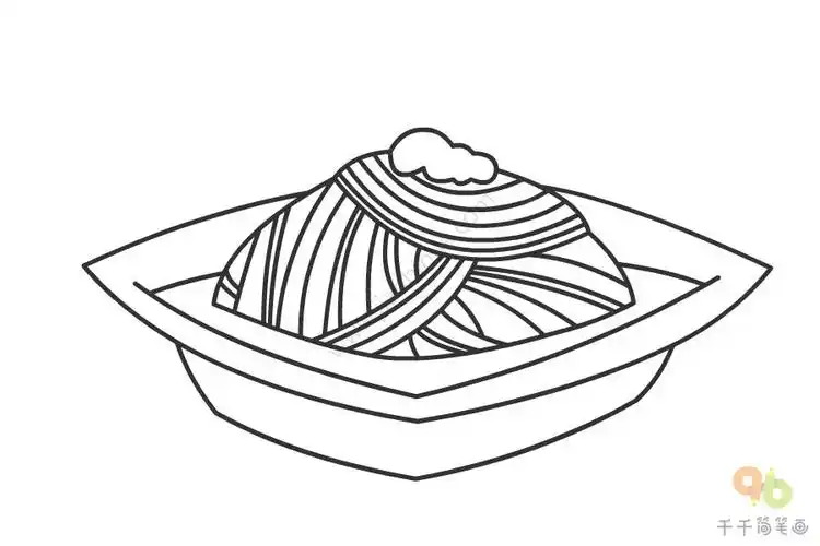 陕西美食 荞麦面简笔画_地方美食简笔画