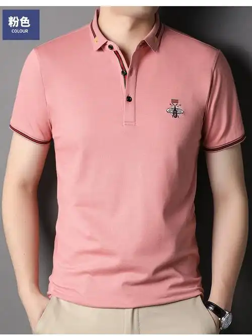 玛古芭高端奢侈品牌夏季短袖t恤男士polo领商务休闲丝光棉高档上衣