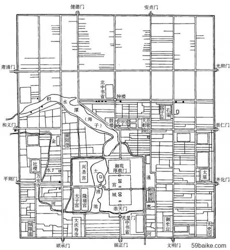 元大都城复原平面图