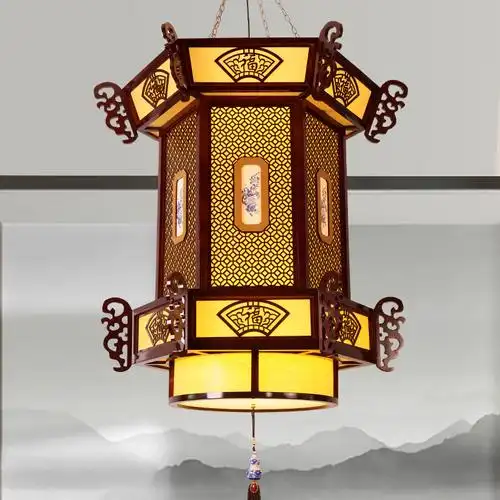 中式吊灯客厅实木宫廷寺庙仿古古龙头灯工程酒店