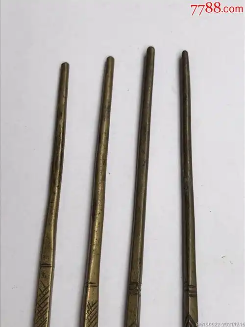 清代铜筷子两双