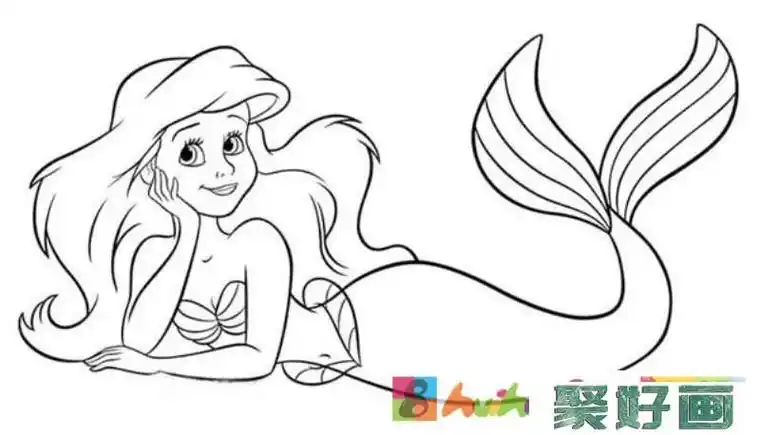儿童简笔画动物美人鱼公主彩色