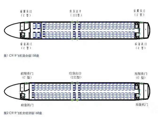 c919的座位布局(图片来自:中国商飞官网)
