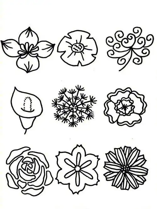 花朵简笔画手绘手帐素材参考