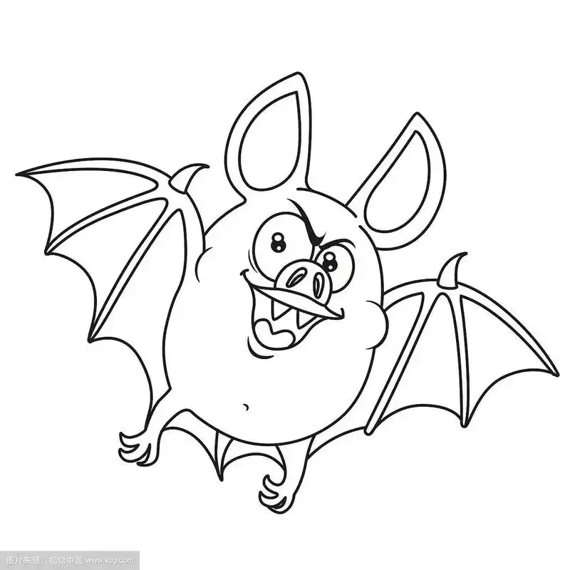 可爱的胖蝙蝠飞为万圣节勾勒
