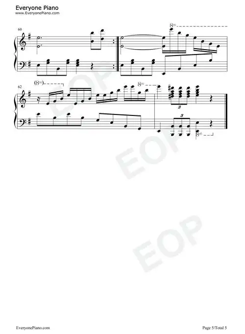 水手-郑智化五线谱预览5-钢琴谱文件(五线谱,双手简谱,数字谱,midi