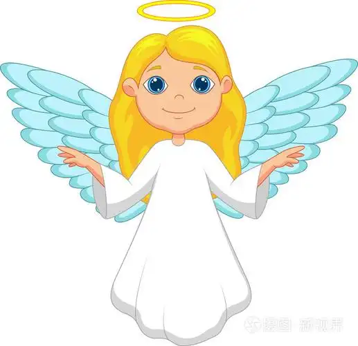 孤立在白色的小可爱飞行天使