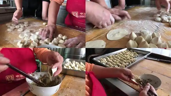 过年亲人团圆包饺子