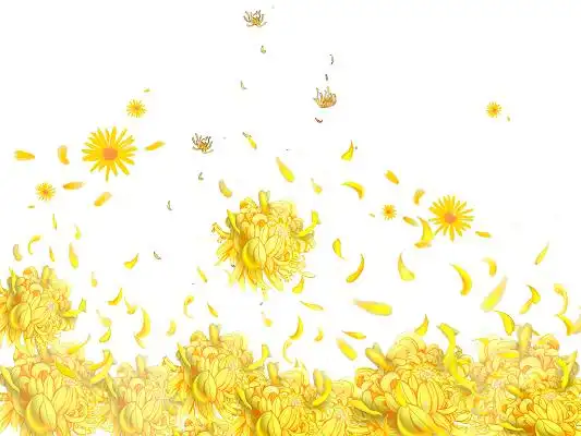 素材菊花瓣散落的菊花花瓣png素材c4d创意卡通蓝色菊花花瓶摆件创意模