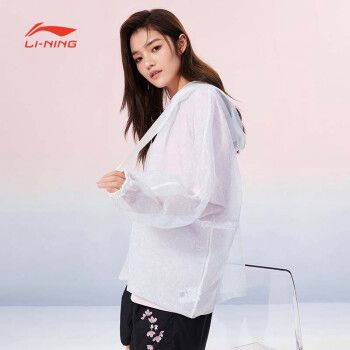 李宁中国樱花系列女子休闲外套舒适百搭女运动服上衣afds944b品标准白