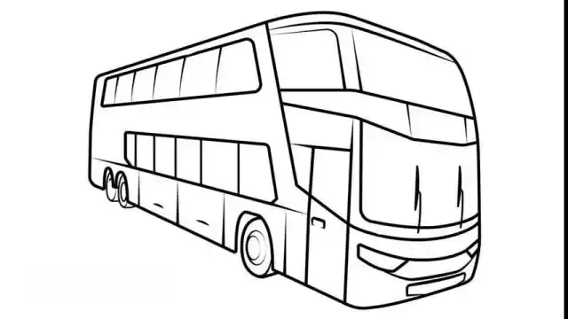 趣味简笔画画双层大客车