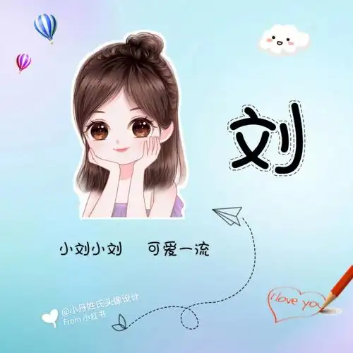 自制卡通姓氏情侣头像