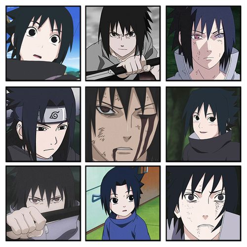 火影忍者宇智波佐助人物头像diy数字油画手工填色手绘卡通动漫画