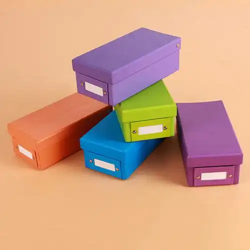 量大从优多色可选彩色小号翻盖名片收纳书本式包装纸盒