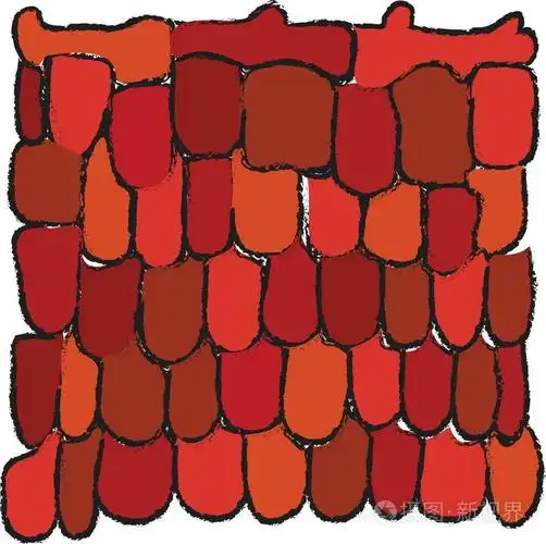 卡通瓦片屋顶上白色图案背景孤立