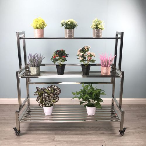 不锈钢花架 户外花架 多层阶梯不锈钢花架客厅户外室内室外阳台移动