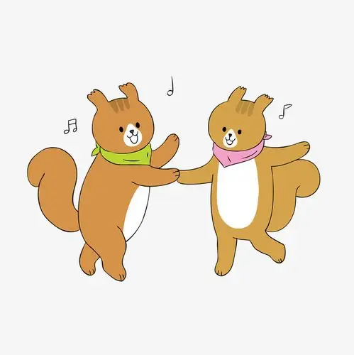 跳舞的小熊猫粉色可爱手绘卡通儿童