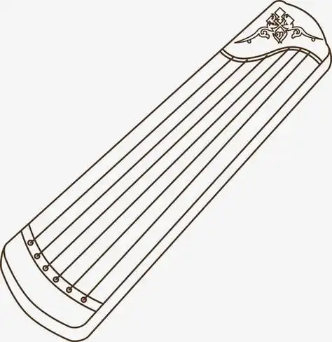 简笔画网号角与古筝简笔画图片 第2张手绘古筝素材图片免费下载 高清