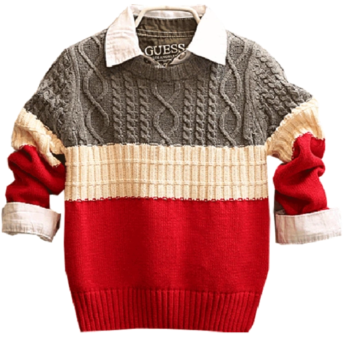 春节男童毛衣春秋童装中大童麻花拼色套头毛衫儿童针织衫纯棉线衫