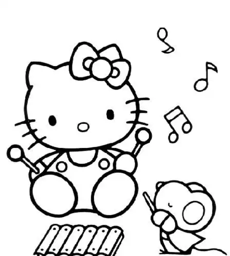 kitty猫卡通简笔画图片大全