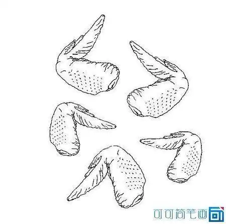 简笔画一盘鸡翅怎么画