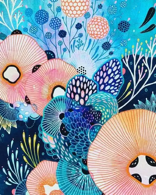 多种儿童线描装饰表现技法,张张精美有趣!画画过程值得大家学习