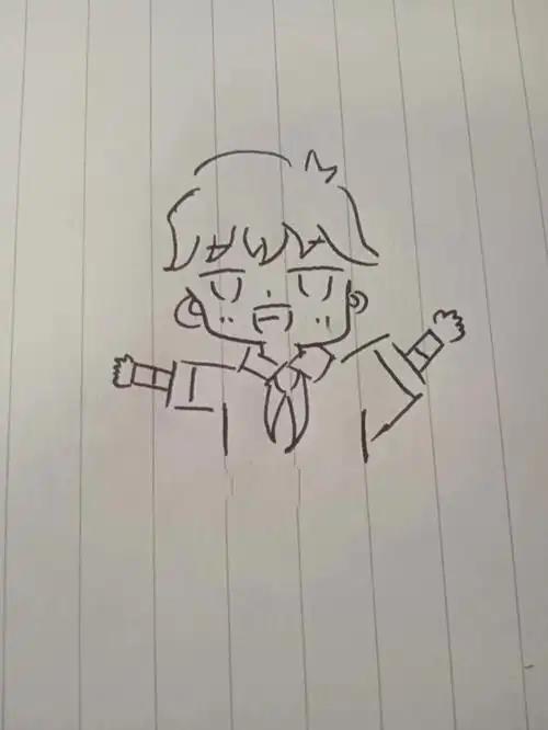 阳光男孩儿简笔画颜色自己填有教程