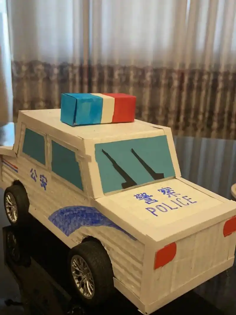 客订手工小警车03——手工纸皮车 手工小汽车的升华版