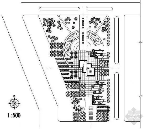新疆华春西部生物工程工业园入口广场平面
