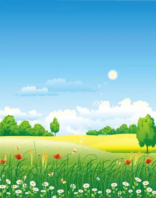 卡通草原场景