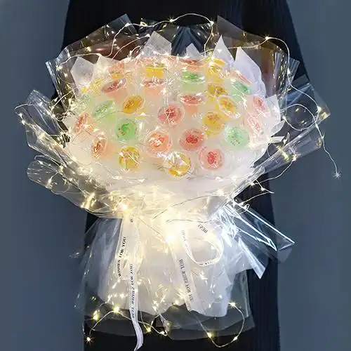 网红棒棒糖花束成品糖果零食含糖果冻创意闺蜜卡通花