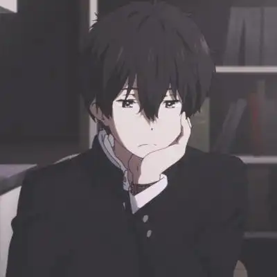 阿书:帅气动漫黑色丧系男生头像