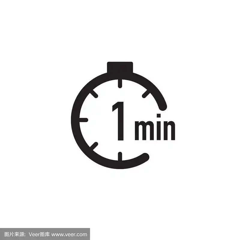 1分钟计时器,秒表或倒计时图标.时间测量.chronometr图标.