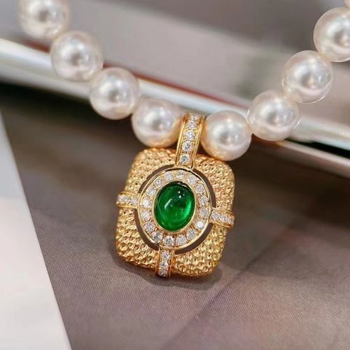 宝创18k0.28克拉天然巴基斯坦swat祖母绿万能吊坠彩宝颈饰