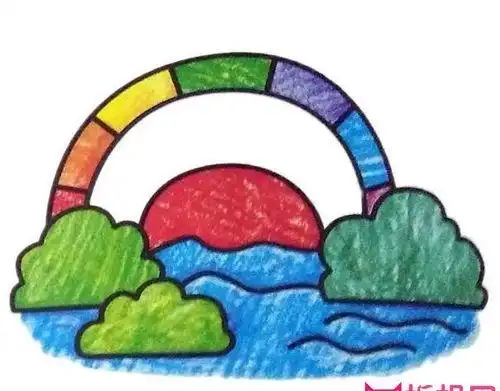 彩虹少儿简笔画法
