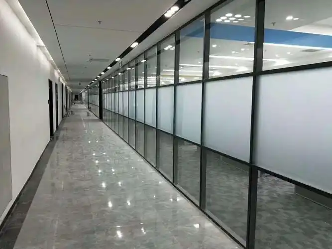 双玻百叶隔断单玻磨砂玻璃隔断办公室单玻隔断商场铝合