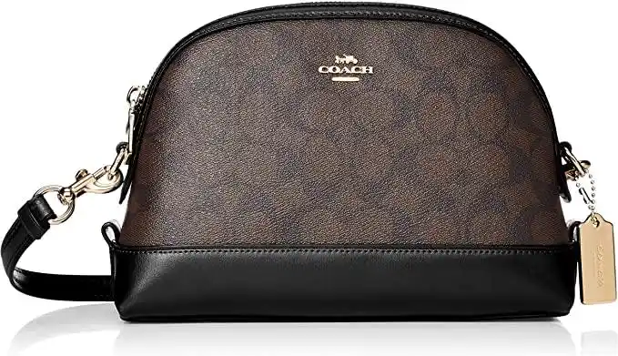 coach 寇驰 单肩包 f76674 signature 圆顶小包 pvc 皮革 2用,棕色