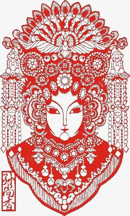 设计时尚室内装潢戏子中华传统文化剪纸脸谱霸王别姬票友花旦图案图