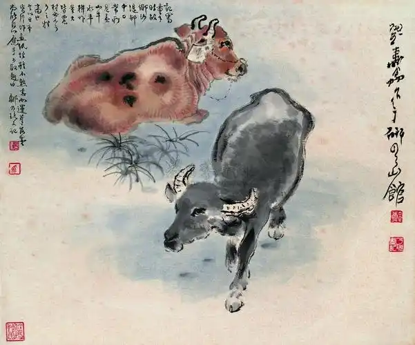 【卧牛图 镜心 设色纸本】拍卖品_图片_价格_鉴赏_绘画_雅昌艺术品