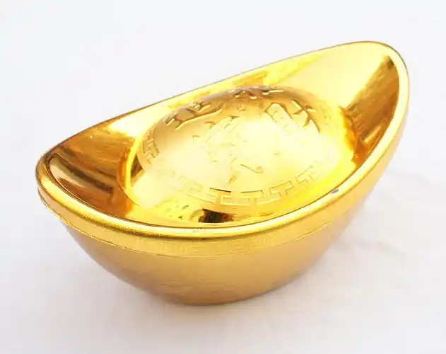 开光大金元宝招财摆件桌面摆件可开盖开业庆典元宝空心塑料大元宝