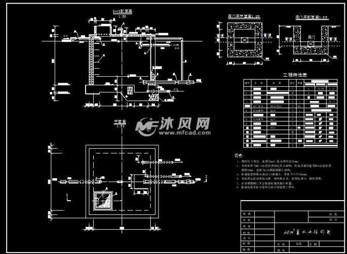20立方米矩形蓄水池设计施工图