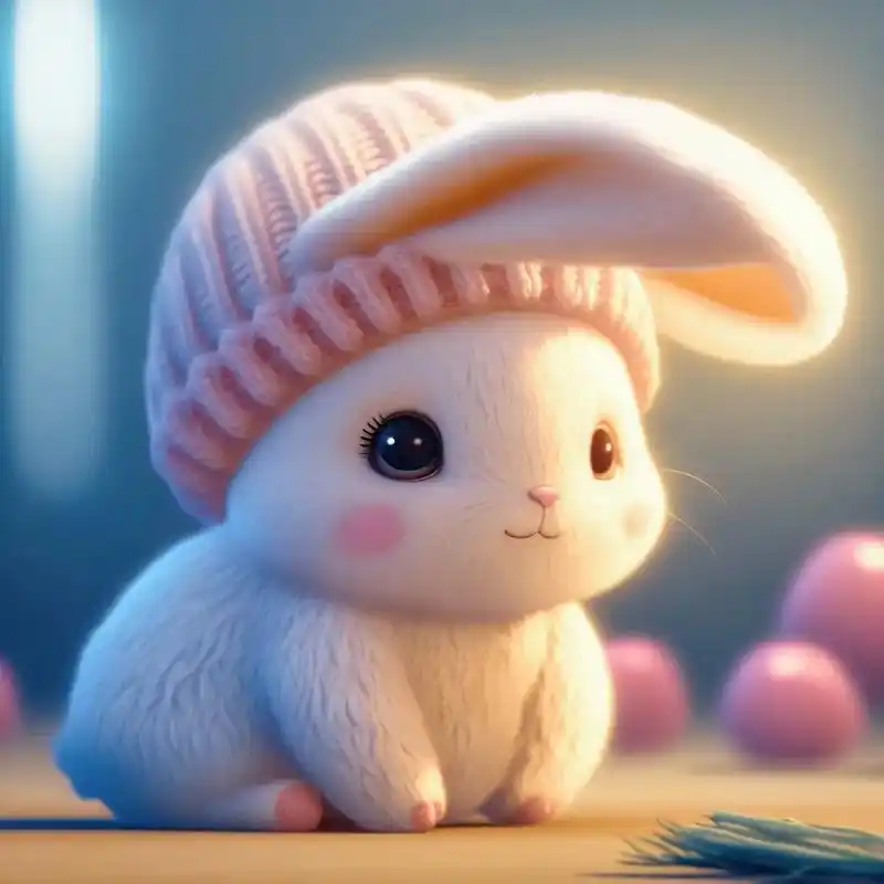 皮克斯动漫风格的可爱小白兔宝宝. #ai绘画 #计算 - 抖音