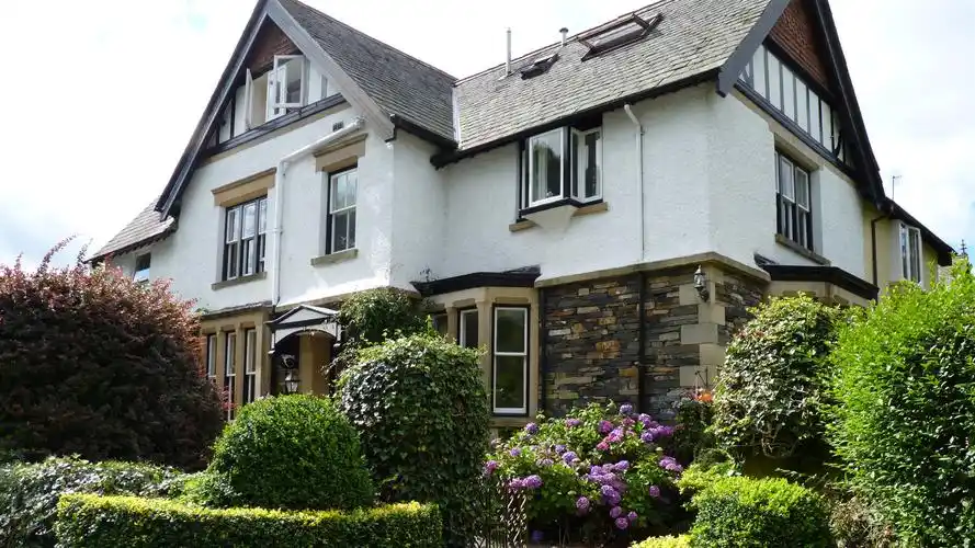 英国,别墅,花园,鲜花,灌木丛 壁纸