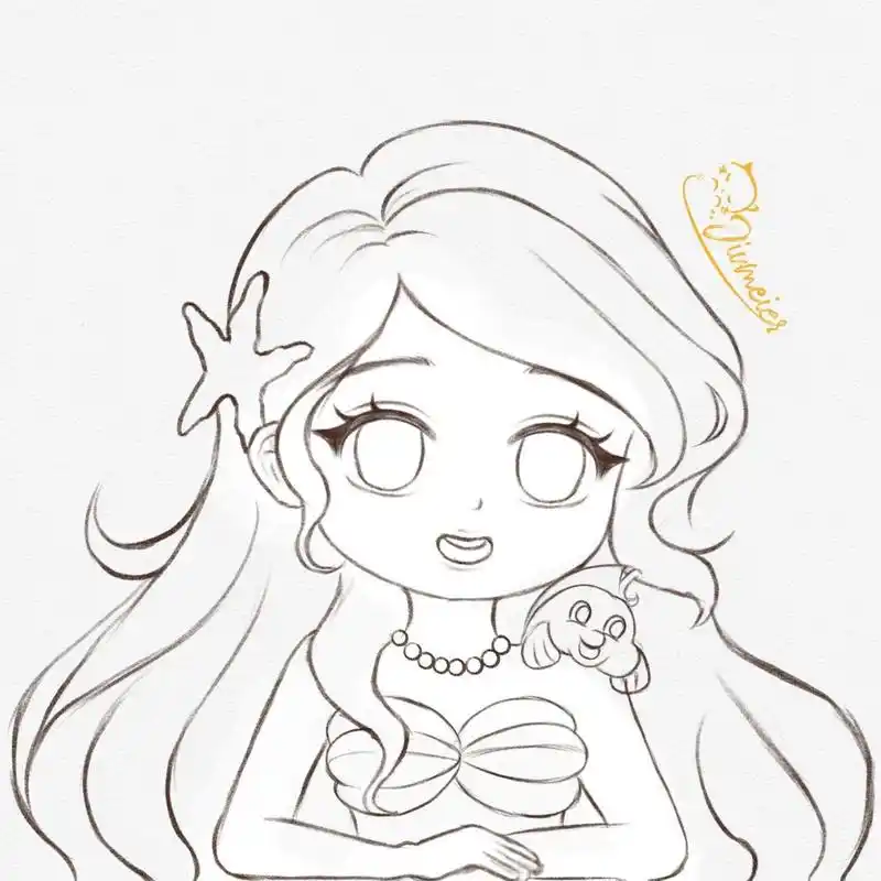 q版头像迪士尼系列之小美人鱼95 今天是美美的的爱丽儿小公主04