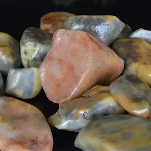 新疆天然玉石 正品乌尔禾彩玉金丝玉籽料 克拉玛依戈壁玉原石批发