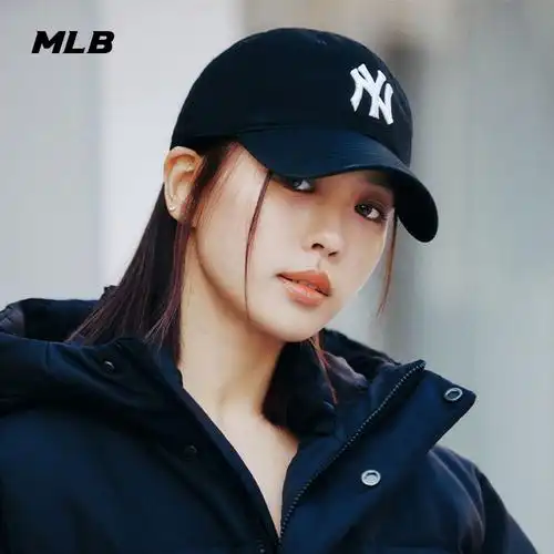 鸭舌帽运动帽冬季cp66mlb官方男女情侣软顶美拉德棒球帽明星同款